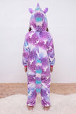 Kigurumi licorne enfant à capuche avec corne et crinière colorée — vue 2
