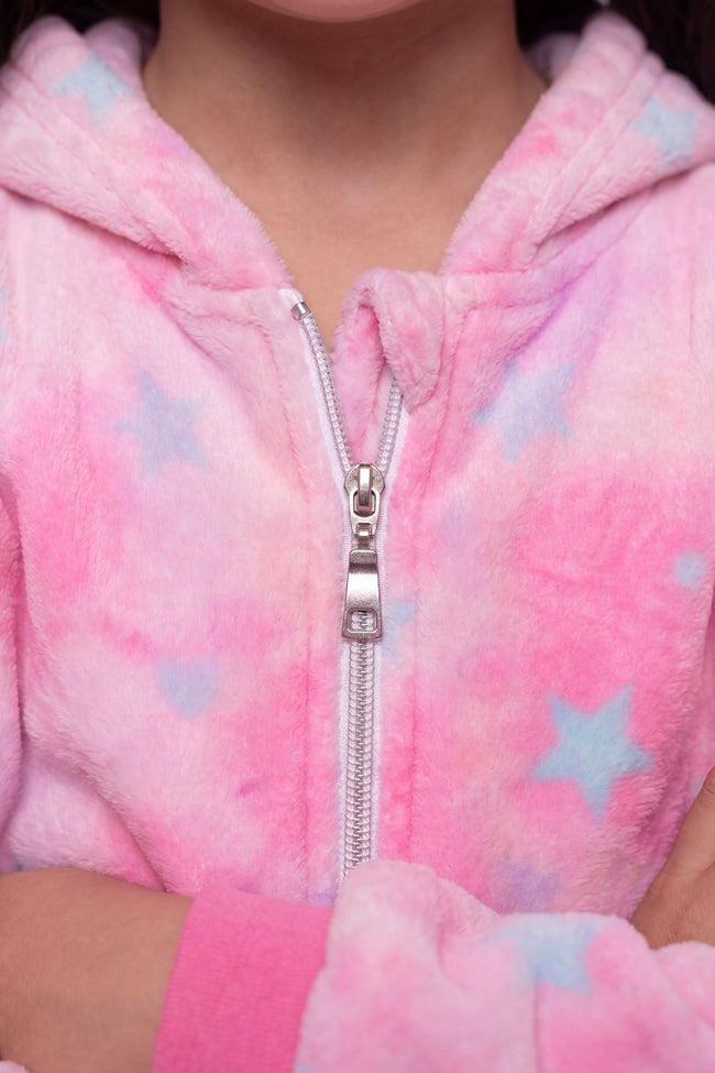 Combinaison pyjama licorne enfant pastel à capuche avec corne et crinière — vue 2