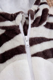Combinaison pyjama zèbre bébé rayée noir et blanc à capuche — vue 2