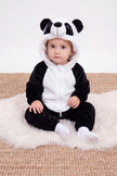 Combinaison pyjama panda bébé noir et blanc à capuche
