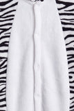 Combinaison pyjama zèbre enfant rayée noir et blanc à capuche — vue 2
