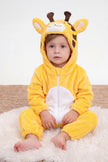 Combinaison pyjama déguisement bébé bleue à capuche avec grandes oreilles