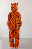 Combinaison pyjama tigre adulte rayée orange et noire à capuche — vue 2