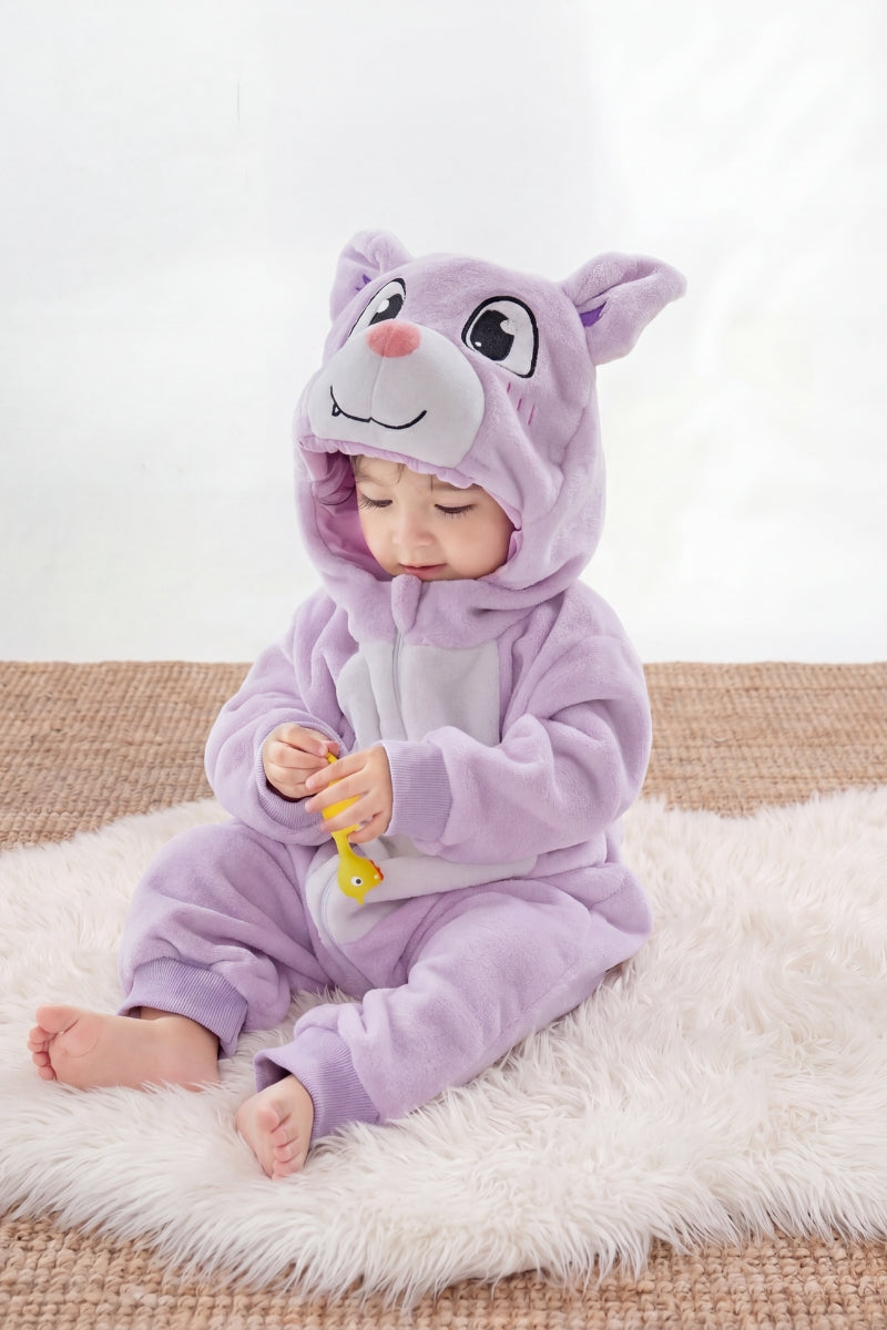 Pyjama grenouillère bébé tout doux à capuche avec oreilles — vue 2