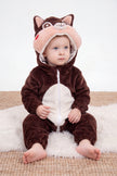Combinaison pyjama écureuil bébé rousse à capuche avec queue touffue