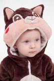 Combinaison pyjama écureuil bébé rousse à capuche avec queue touffue — vue 2