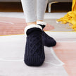 Chaussettes bouclettes bordeaux en tricot épais torsadé, chaudes et enveloppantes pour grand froid