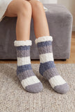 Chaussettes torsadées à rayures bleu et blanc en tricot, jolies et chaudes pour l'hiver cocooning