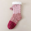 Chaussettes toutes douces roses en maille moelleuse, confortables et chaudes pour l'intérieur