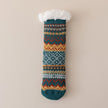 Chaussettes tricot chiné à motif nordique bleu et orange, chaudes et rustiques pour se réchauffer