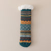 Chaussettes tricot chiné à motif nordique bleu et orange, chaudes et rustiques pour se réchauffer