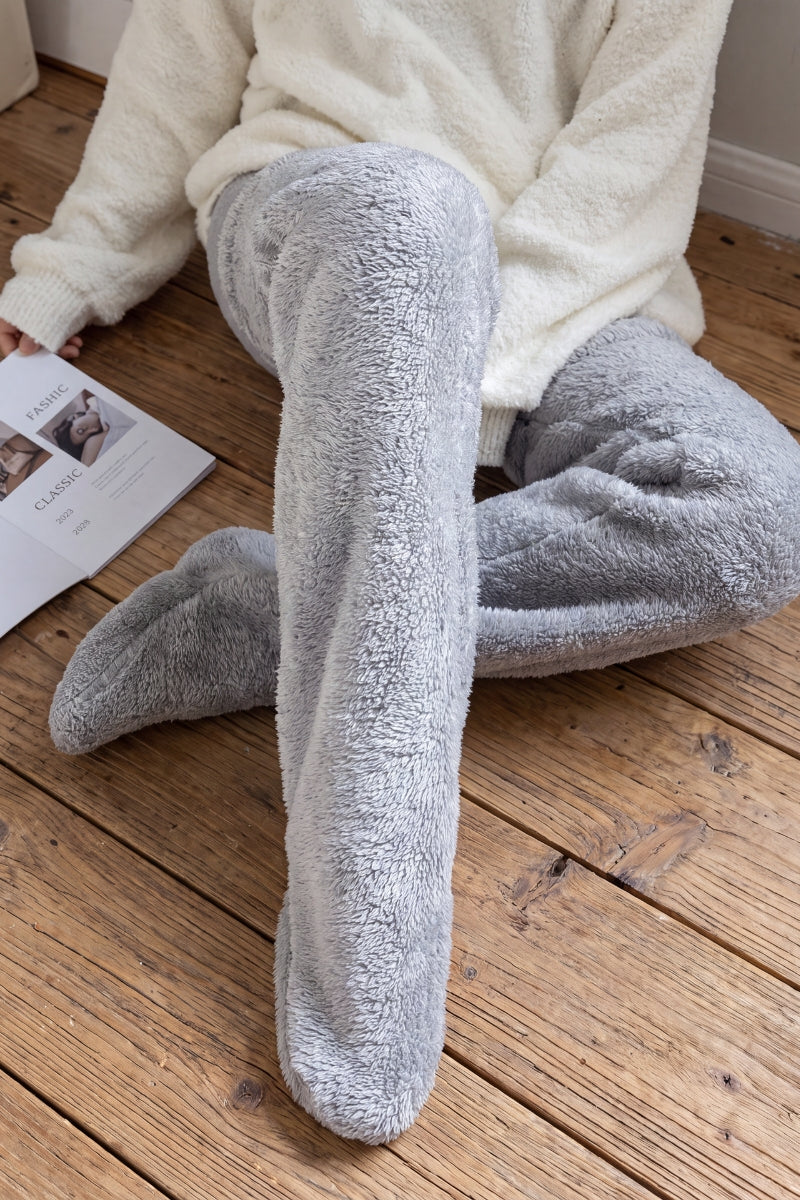 Chaussettes ultra chaudes grises à doublure épaisse, très chaudes pour les pieds les plus frileux