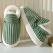 Chaussons boots verts montants, teinte naturelle apaisante et chaleur enveloppante pour la maison