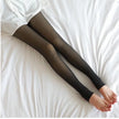 Collant polaire femme à doublure thermique, opaque et chaud, taille haute pour l'hiver