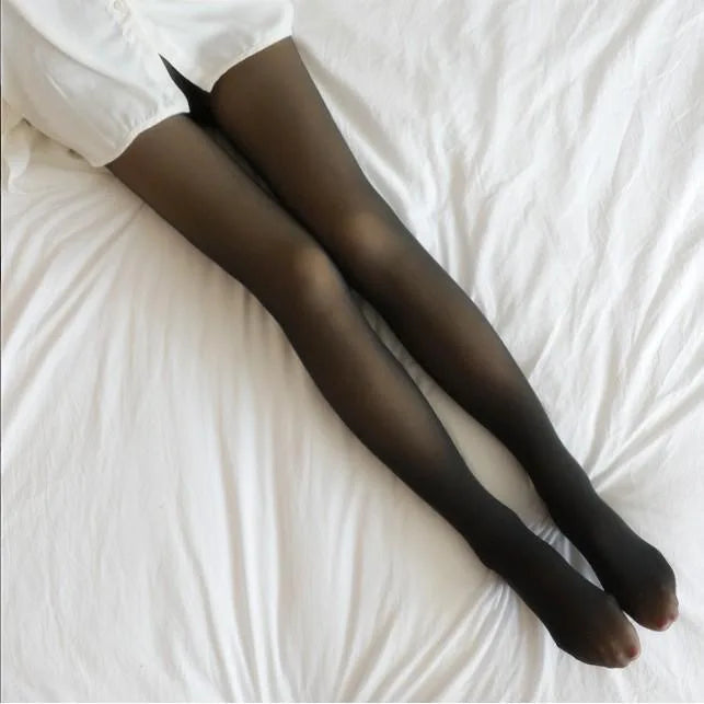 Collant polaire femme à doublure thermique, opaque et chaud, taille haute pour l'hiver