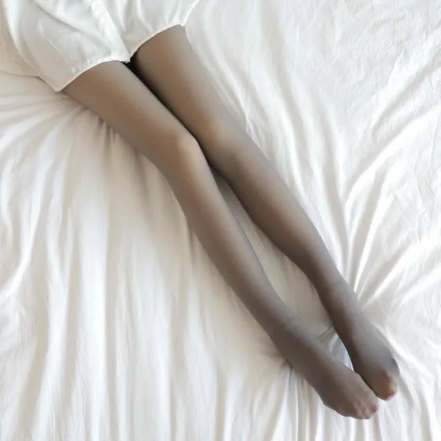 Collant polaire femme à doublure thermique, opaque et chaud, taille haute pour l'hiver