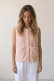 Gilet pyjama femme corail corail en matière moelleuse, à porter sur le pyjama pour cocooner au chaud à la maison