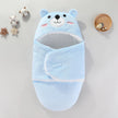 Nid d'ange à capuche ourson bleu, cocon d'emmaillotage doux et chaud pour nouveau-né