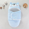 Nid d'ange à capuche ourson bleu, cocon d'emmaillotage doux et chaud pour nouveau-né