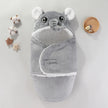 Nid de couchage bébé à capuche éléphant gris, cocon d'emmaillotage doux et chaud pour nouveau-né