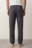 Pantalon pyjama homme anthracite en pilou gaufré, vue de dos
