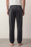 Pantalon pyjama homme anthracite en pilou, vue de dos
