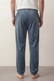 Pantalon pyjama homme bleu gris en pilou, vue de dos