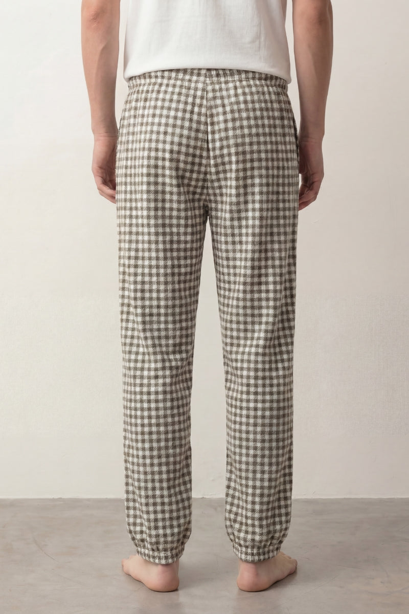Pantalon pyjama homme vichy à carreaux, vue de dos