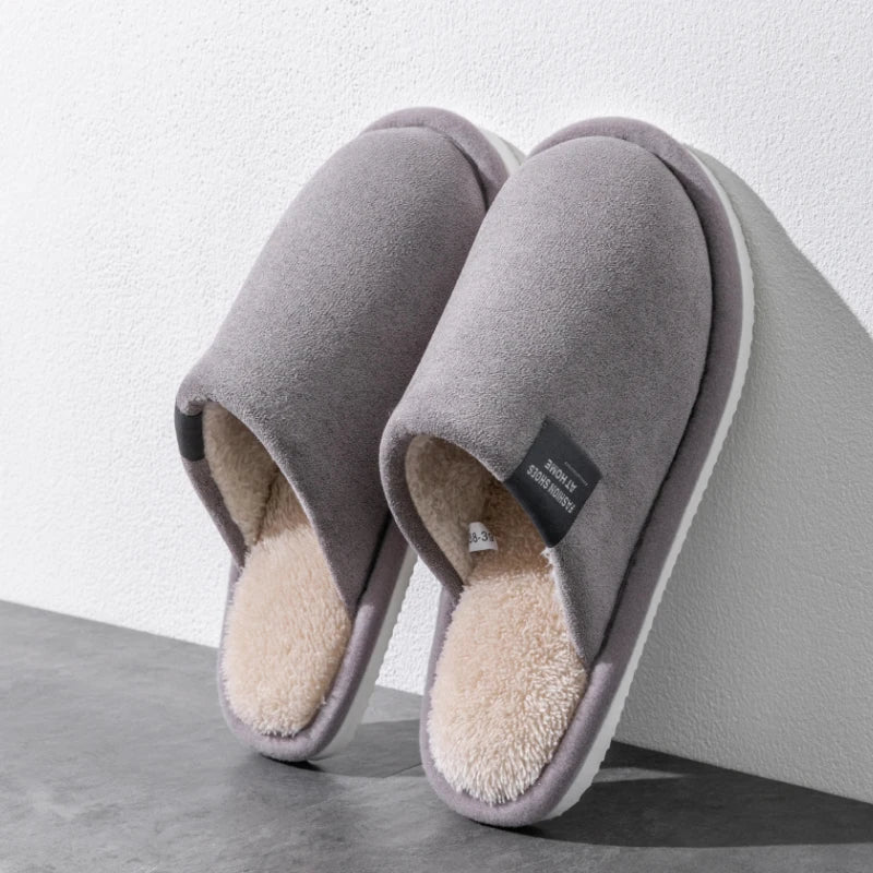 Pantoufles fourrées à revers doublé de fourrure, très chaudes pour pieds frileux en hiver