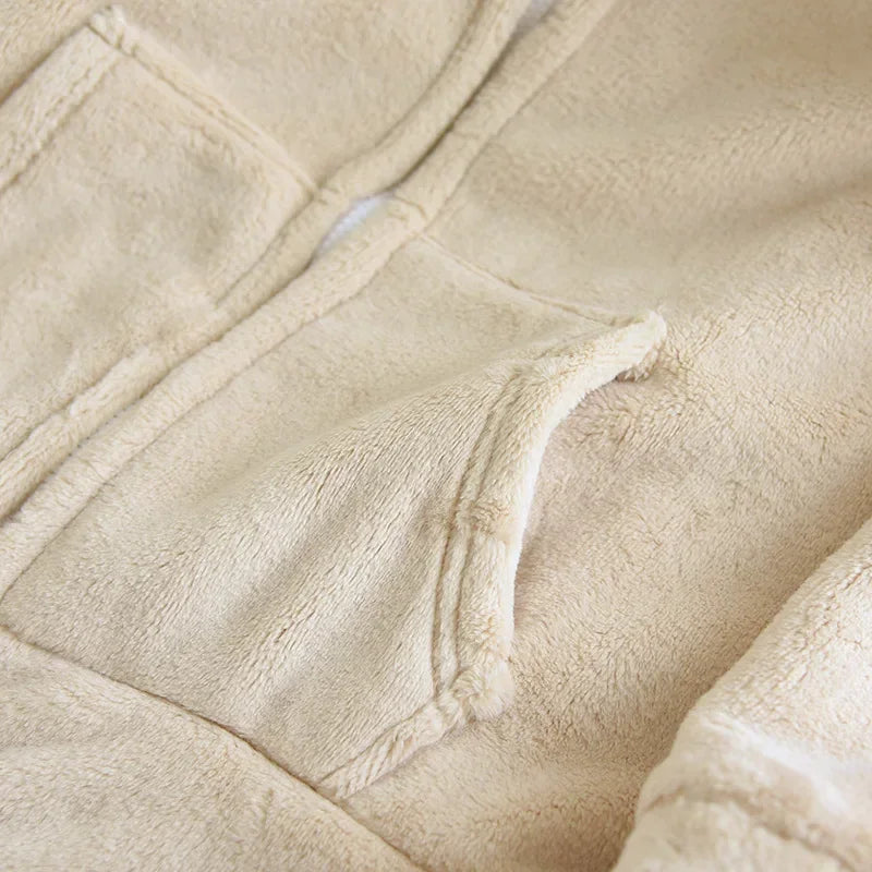 Pyjama double couple, ensemble assorti homme et femme (ourson café et lapin beige) doux et chaud pour cocooner à deux en hiver