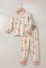 Pyjama fée fille, ensemble haut et pantalon présenté sur cintre