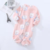 Pyjama bébé guimauve rose, combinaison zippée à motif guimauves et pieds intégrés