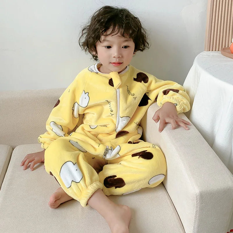 Pyjama bébé lapin citron jaune, combinaison zippée à capuche oreilles de lapin et pieds intégrés, vue 2