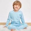 Pyjama montgolfière garçon bleu, haut à manches longues à motif montgolfière épaules contrastées et pantalon assorti, vue 5