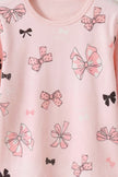 Pyjama nœuds fille, détail du motif nœuds papillon