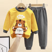 Pyjama ourson garçon écru, haut à manches longues à motif ourson détective et pantalon assorti, vue 6