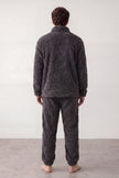 Pyjama pilou pilou anthracite homme, vue de dos