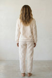 Pyjama pilou pilou chaud femme écru en maille gaufrée, vue de dos