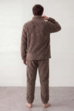 Pyjama pilou pilou marron homme, vue de dos
