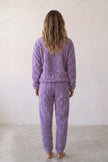 Pyjama pilou pilou violet pour femme, ensemble deux pièces ultra doux et chaud pour l'hiver cocooning