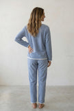 Pyjama polaire bleu femme, vue de dos