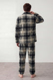 Pyjama polaire carreaux homme à carreaux, vue de dos