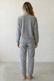 Pyjama polaire gris bleu femme, vue de dos