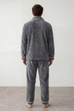 Pyjama polaire gris clair homme, vue de dos
