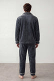 Pyjama polaire gris homme, vue de dos