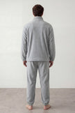 Pyjama polaire gris souris homme, vue de dos