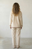 Pyjama polaire hiver femme écru, vue de dos