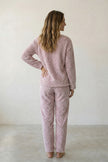 Pyjama polaire lilas femme, vue de dos