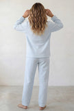 Pyjama polaire matelassé femme bleu, vue de dos
