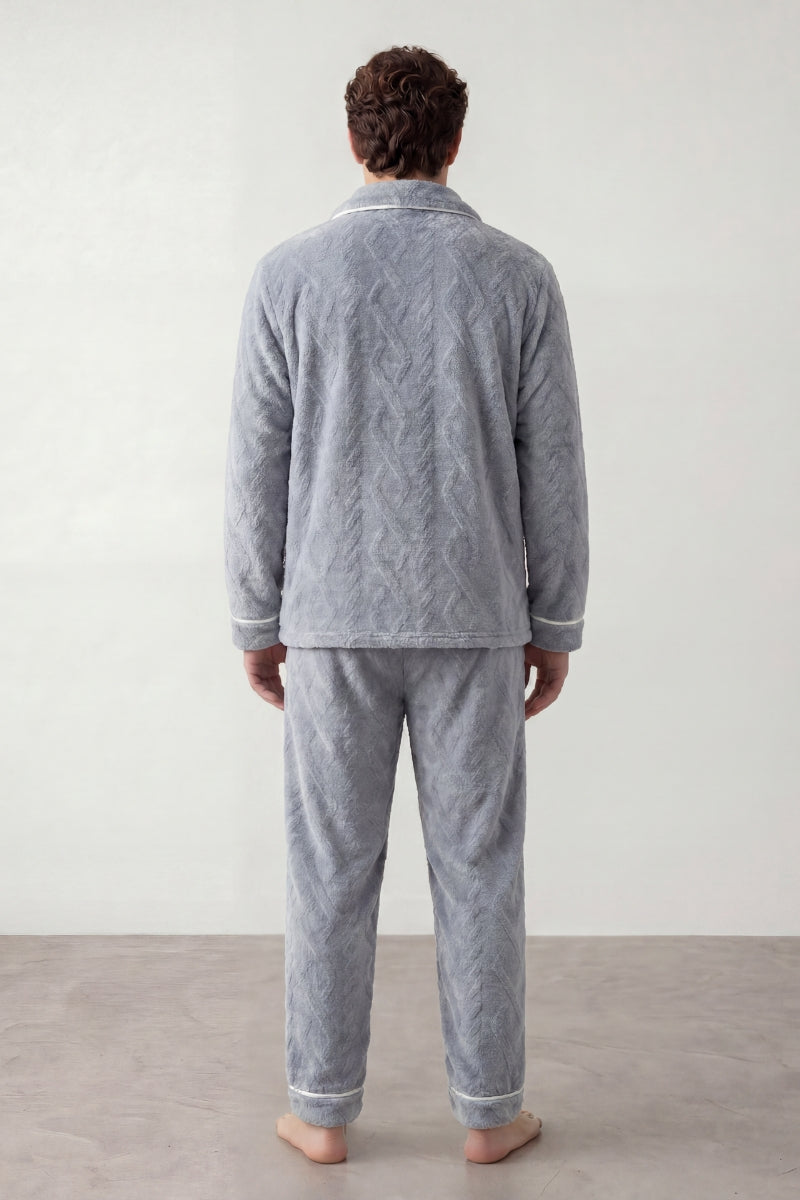 Pyjama polaire perle homme, vue de dos